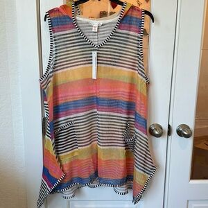 Nouveaumonde transparent top with pockets and a hood! Perfect for summer!